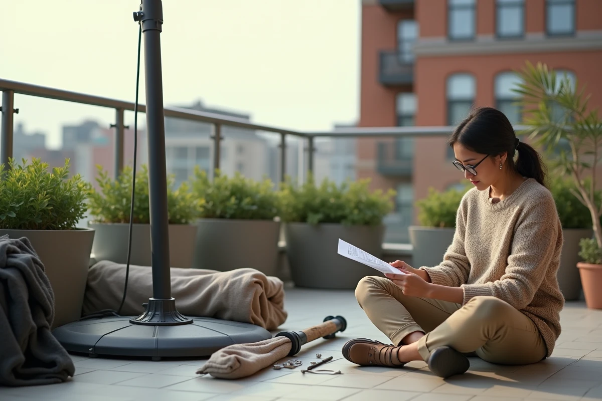 Femme lisant instructions près d